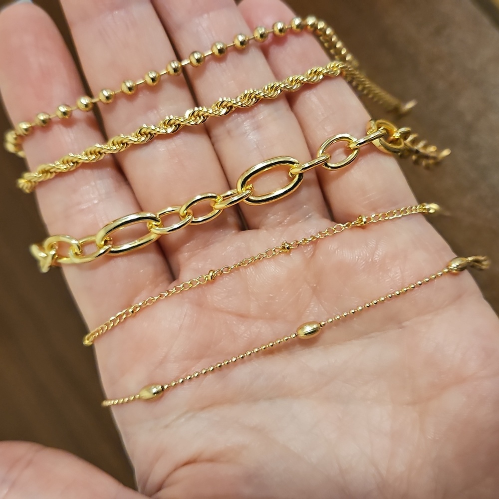 ONE 14K Gold Plated Stackable Bracelets